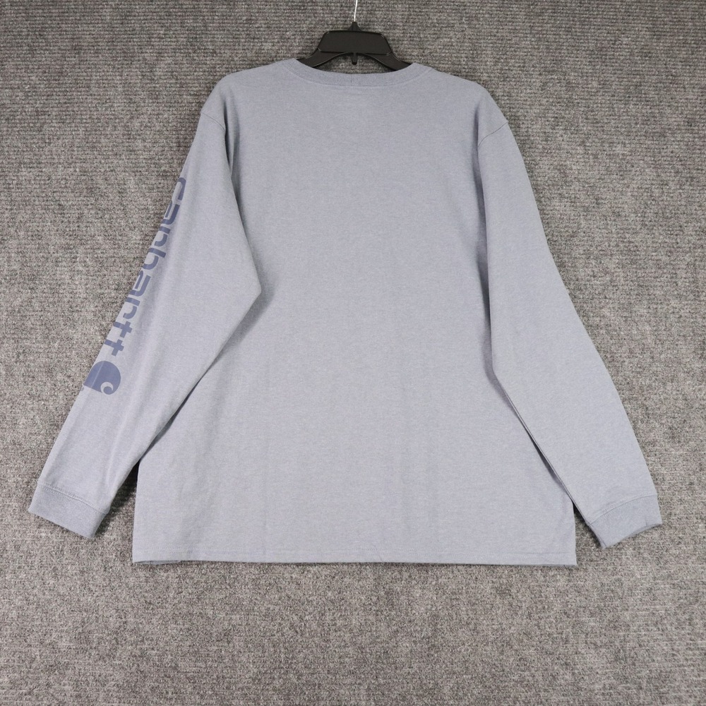 Carhartt Loose Fit Long Sleeve T Shirt Women's XL Gray Logo Sleeve Graphic Tee - Picture 5 of 9